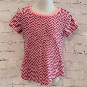 Hot Pink and Navy Old Navy Zigzag Chevron Tee Shirt